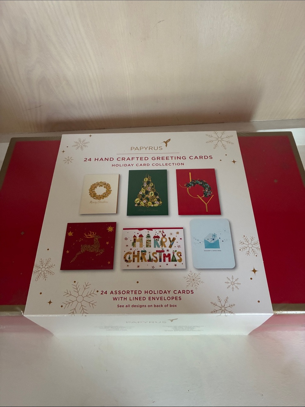 New Papyrus Christmas hand crafted Greeting Cards 24 Count sealed box